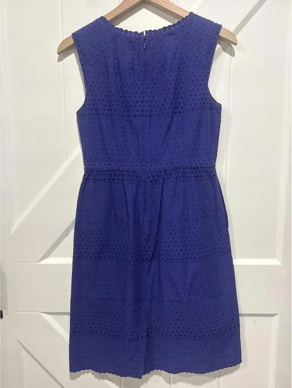 J.Crew Royal Blue Eyelet Sleeveless Cotton Dress, Size 2